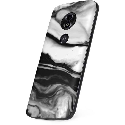 Black and White Marble Ink Moto E5 Play Skin